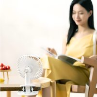 Ventilateur portable rechargeable USB à 5 pales avec rotation à 360 degrés pour une utilisation en extérieur et à domicile