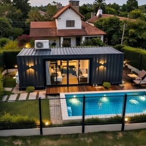 וילה מכולה מתקפלת מפלדה בעיצוב A-frame עכשווי, עם פאנל מבודד, עיצוב מודרני לחדר שינה, בר ביתי ושימוש חיצוני - Product Image 6