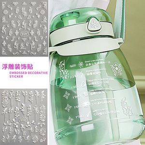 Embossed Decorative Sticker Cartoon Christmas Holiday Decoration Self Adhesive Custom Shape Gloss <b>Lamination</b> - Product Image 1