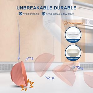 Unbreakable Wheat <strong>Straw</strong> <strong>Cereal</strong> <strong>Bowls</strong> - Microwave &amp; Dishwasher Safe Soup and Salad <strong>Bowls</strong>, Set of 8 - Product Image 3