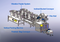 Machine de comptage, de remplissage, de scellage, d'emballage et de conditionnement à 8 vibro-bacs pour kits d'accessoires et pièces de quincaillerie et fixations