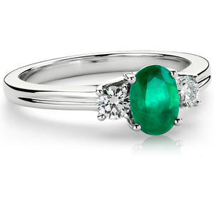 Anillo de Compromiso de Plata de Ley 925 Chapado en Oro Rosa con Diseño Delicado y Gema de Esmeralda - Product Image 1