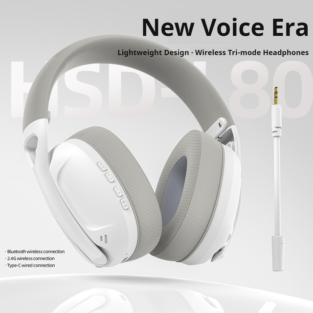 Smailwolf L80 Tri Mode Wireless Gaming Headset BT5.3 2.4G Lightweight 40mm Driver for PC PS4 PS5 Mobile