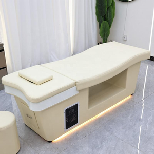 Hongtuo Leather Upholstered Metal Frame Salon Spa Massage <b>Bed</b> Fiberglass Basin Modern Design Removable Footrest High-Density - Product Image 3