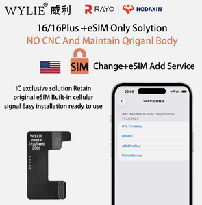 Adaptador de Tarjeta SIM Física WYLIE <span class=keywords><strong>ESIM</strong></span> Ip para iPhone 17 16 15 14 Pro Max, Versión Estadounidense, Lector de Doble SIM, Cable Flexible, Convertidor de Bandeja SIM - Product Image 1