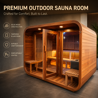Kabin Sauna Kustom OEM Bahan Kayu Solid Premium Retensi Panas yang Sangat Baik untuk Ruang Kesehatan Dalam Ruangan Rumah Tangga dan Komersial