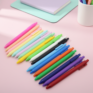 Stylo à bille en plastique recouvert <span class=keywords><strong>de</strong></span> caoutchouc, multicolores, pas cher, macaron, mignon, stylo cadeau coloré - Product Image 1