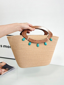 Bolso Tote Bohemio de Paja Trenzada Suave, Nuevo para Verano 2025, de Gran Capacidad, Portátil, Tipo Cesta para Verduras, para Mujer, Ideal para Vacaciones y Playa - Product Image 5