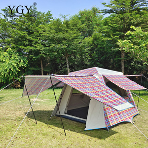 <span class=keywords><strong>YGY</strong></span> tente de camping glamping double couche 3-4 personnes étanche anti-UV famille extérieur 4 saisons Oxford tente de jardin installation instantanée - Product Image 2