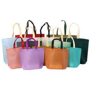 Bolsa de tela no tejida en stock con asa superior biselada para ropa, publicidad, regalos y compras, con logo impreso - Product Image 3