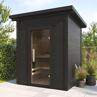 Sauna sec en bois de cèdre rouge carré écologique, sauna extérieur à vapeur sèche