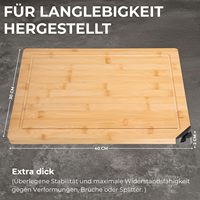 Bamboe snijplank met scherper, duurzaam, extra groot, dik, houten keuken snijplank