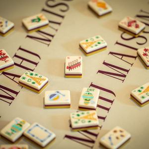 Jeu de tuiles de mahjong américain de luxe jaune <span class=keywords><strong>Paris</strong></span>, peintes à la main, 160 <span class=keywords><strong>pièces</strong></span>, trois couches, acrylique néoprène, pour 4 joueurs, casino, jeu de hasard - Product Image 5