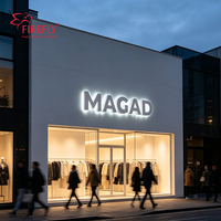 Letras 3D Personalizadas con Retroiluminación LED, Letrero de Acero Inoxidable con Halo Luminoso, Letrero Comercial para Tienda o Negocio