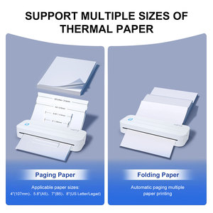 Xách tay Pocket máy in không dây cho du lịch A4 8-inch nhiệt giấy inkless máy in tương thích với iOS <span class=keywords><strong>Android</strong></span> máy tính xách tay - Product Image 5