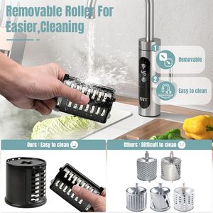 Accessoires de robot culinaire détachables pour hacher/râper, 4 lames en acier inoxydable, hachoir à légumes écologique, râpe à fromage, pour salades - Product Image 4