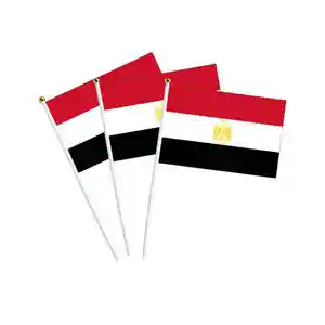Factory wholesale 14x21cm Egyptian flag Polyester fan cheer banner Flags are held at celebrations