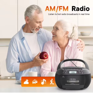 เครื่องเล่นซีดีพกพาอเนกประสงค์ พร้อมเครื่องบันทึกเทปคาสเซ็ต วิทยุ FM บลูทูธ ช่องเสียบ USB SD สเตอริโอ บูมบ็อกซ์ สำหรับนักเรียน นักศึกษา และใช้ในบ้าน - Product Image 3