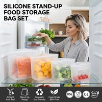 Sac de conservation alimentaire 100% silicone réutilisable pour la cuisson, le stockage, la congélation, étanche, lavable au lave-vaisselle