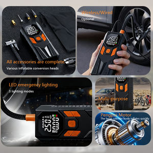 6000mAhデュアル電源ミニポータブルワイヤレス電動カータイヤ空気入れコードレスインフレータブルポンプデジタルタイヤインフレータ - Product Image 5