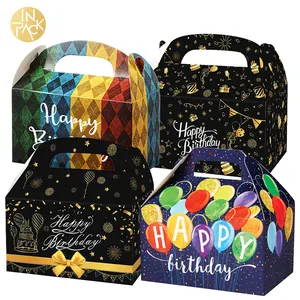 包装纸板生日快乐派对糖果曲奇纸盖礼品盒带手柄包装