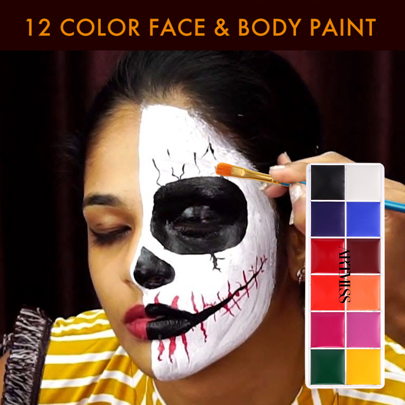 Все по индивидуальному заказу Эксклюзивный 12 цветов уход за кожей лица масляной краски палитры большой емкости Набор для рисования с кистью и роспись шаблон карты