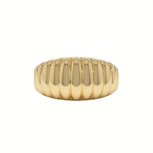 Bague pour homme personnalisée, fine et élégante, plaquée or 14 carats, à surface côtelée, en argent sterling 925, bijoux fins pour homme, également adaptée aux femmes - Product Image 5