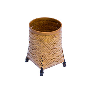 Caddie à thé rond en bambou tissé, fait à la main, pour accessoires de cérémonie du thé - Product Image 5