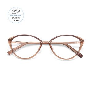 Montures de lunettes œil-de-chat dynamiques ultralégères en alliage TR, anti-lumière bleue, pour femmes, monture complète, verres en résine, origine Danyang - Product Image 2