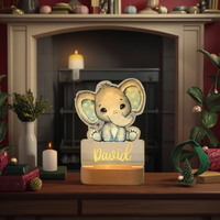 Veilleuse lumineuse en acrylique éléphant moderne 3D pour la décoration de la chambre des enfants-Cadeau de fin d'année et de Noël