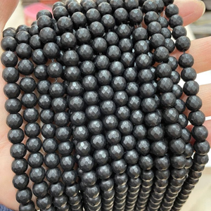Wholesale Loose <strong>Beads</strong> 6/8/10mm Natural Stone Faceted Matt Black <strong>Agates</strong> for Jewelry Making - Product Image 6