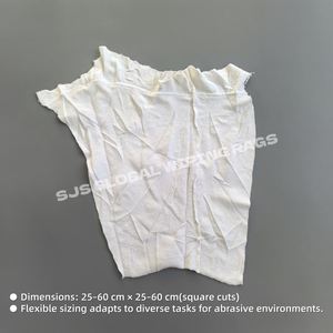 Trapos de limpieza blancos de algodón 100% reciclado para la industria automotriz, trapos de limpieza a granel tipo sudadera. - Product Image 3