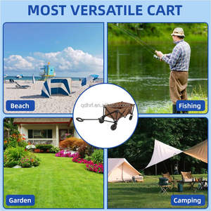 Carrito de Camping Plegable, Plegado sin Esfuerzo, Marco de Acero Ligero, Mango Ajustable, Portátil, para Viajes, Pesca, Jardín, Almacenamiento - Product Image 4