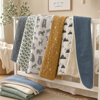 Couverture de sieste d'été pour tout-petits en tissu éponge 100 % coton biologique épaissi, écologique, en gros pour les États-Unis