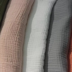 Vải muslin nhăn 100% cotton cao cấp, 2 lớp, thoáng khí, khổ 155CM, bán buôn từ nhà máy, dùng làm khăn quấn bé gái bé trai - Product Image 3