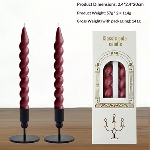 Bougie parfumée élégante rouge en spirale, bougies décoratives en forme de bâton pour la décoration de fête et de maison - Product Image 6