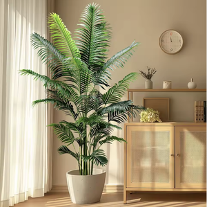 Palmera Artificial en Maceta de Plástico Ecológico al por Mayor, <span class=keywords><strong>Dypsis</strong></span> Lutescens, Decoración de Interiores para el Hogar y Hoteles, Uso en Pascua - Product Image 3