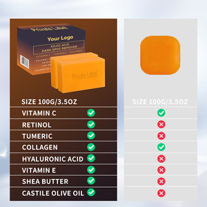Sapone acido Kojic Private Label con rete di spugna africana sbiancante originale curcuma e acido kojico sapone per rimozione macchie scure - Product Image 4