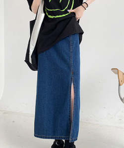 Mode <span class=keywords><strong>longue</strong></span> fente irrégulière sexy sac simple hanche <span class=keywords><strong>jupe</strong></span> en jean - Product Image 6