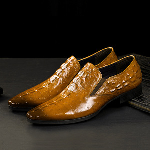 Chaussures en cuir pour hommes de haute qualité, sur mesure, style business, à enfiler, bout carré, semelles épaisses, en cuir véritable - Product Image 5