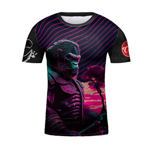 เสื้อยืดแห้งเร็วสำหรับเด็กชายบาสเก็ตบอลยืดสูงแขนสั้นป้องกันผื่นสำหรับ UPF50บาสเก็ตบอลเล่นฟิตเนสยิมสั่งได้ - Product Image 5