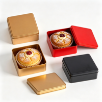 Boîte de rangement minimaliste carrée en métal, antirouille, de qualité alimentaire, pour boulangerie, boîte à pâtisserie sans soudure en fer blanc pour la cuisine