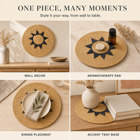 Tapis d'aromathérapie en osier multi-usages torsadé pour table de chevet