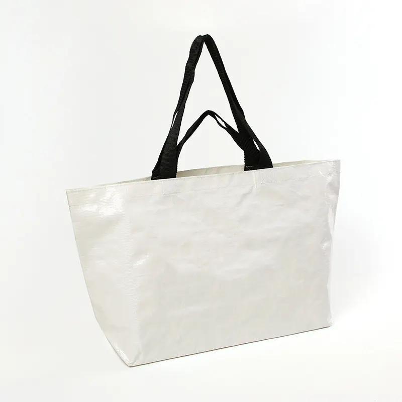 Cheap Price Custom Logo Eco Wholesale White Pure Design Reusable Laminated PP Woven Shopping Tote Bag
