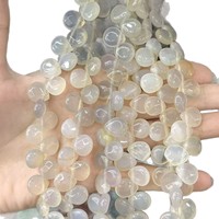 Perles en pierre naturelle d'agate facettées en forme de goutte d'eau avec trou traversant, pour la fabrication artisanale de bracelets, colliers et accessoires de bijoux, vente en gros