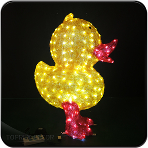 Décoration de Noël, statue, corde lumineuse LED RGB, blanc chaud, IP65, PVC, lumière extérieure en forme de canard, motif lumineux - Product Image 5