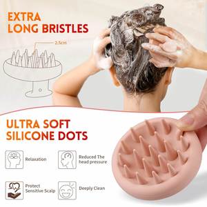 Silicone <b>Scalp</b> Massager Paddle Shampoo <b>Brush</b> with Soft Silicone Bristles Waterproof Hair Scrubber - Product Image 3