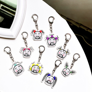 NASNAK Spot Wholesale Cartoon Creative Beard Girl Acrylic <b>Keychain</b> Pendant Cute Funny Fashion Trend Best Friend Funny Gift - Product Image 1