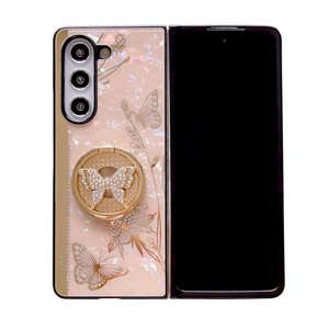 Ốp điện thoại Samsung <span class=keywords><strong>Galaxy</strong></span> Z Fold 6 Fold5 5G Fold4 Fold3 cao cấp, chống sốc, kèm giá đỡ hình con bướm - Product Image 2