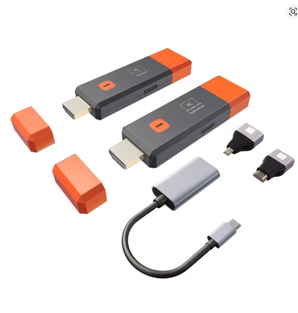 Wireless for HDMI 4K Decoder Ultra-Low Latency Plug Play Gaming 1080P 60Hz Output for Home Theater Easy 50m Transmission Laptop